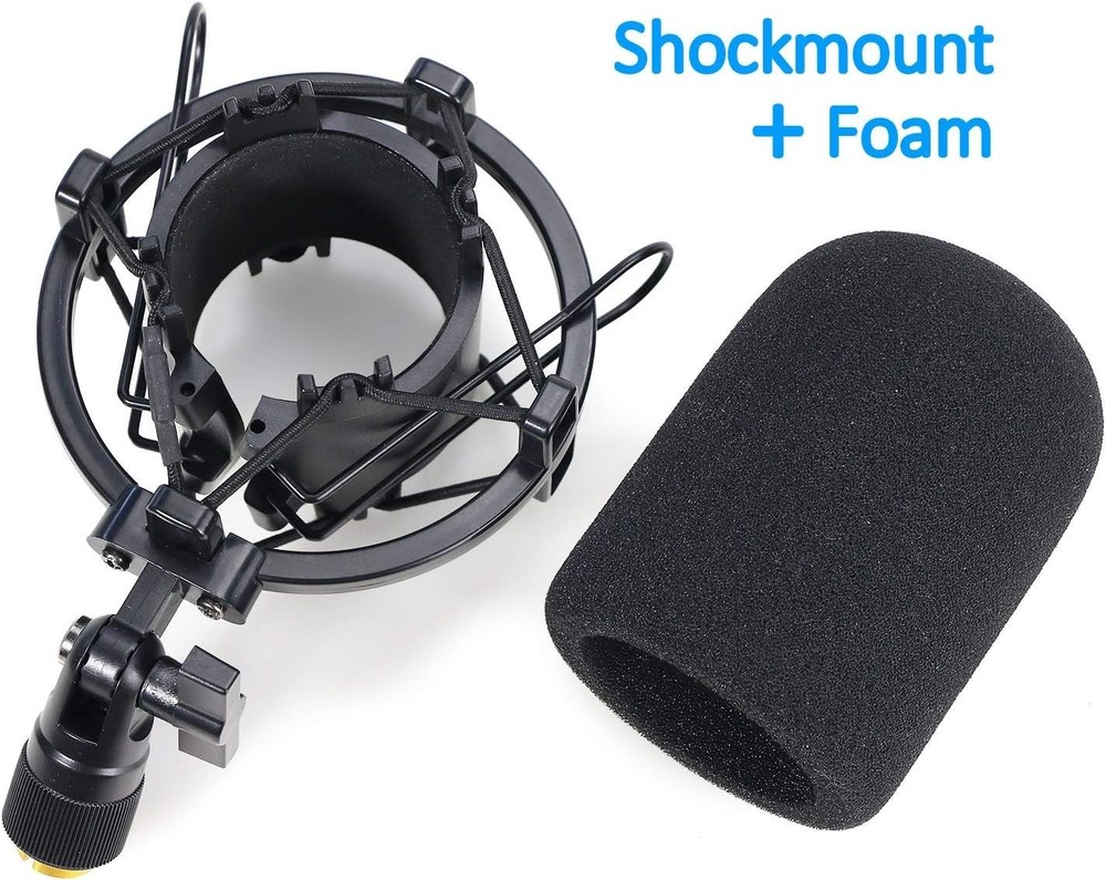 AT2020 Shock Mount with Pop Filter - Foam Windscreen with Microphone
