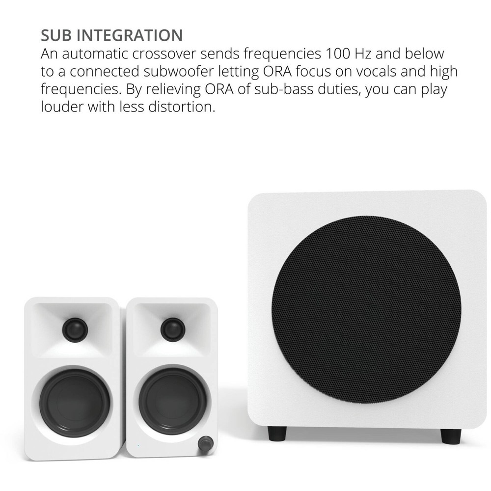 Kanto Living ORA 2-Way Active Wireless Reference Desktop Speakers (Pair) - White