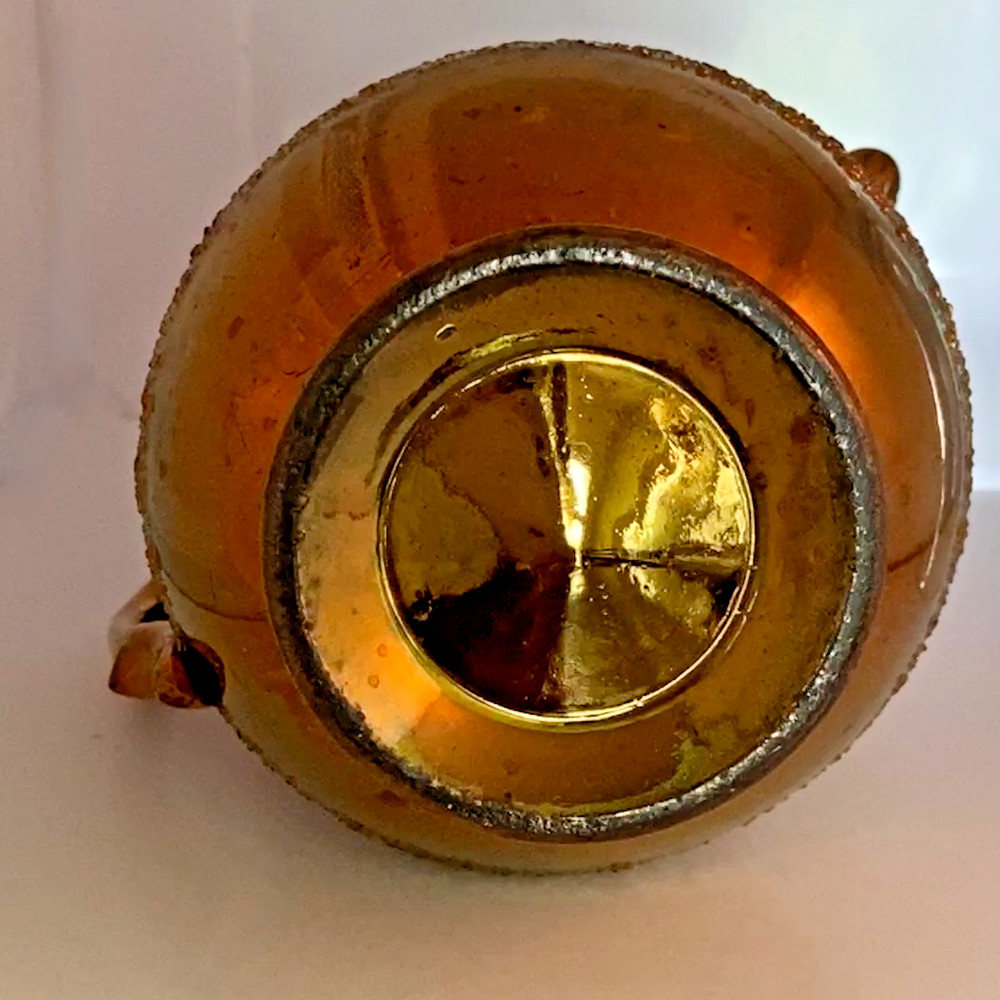 Victorian Copper Lusterware Pitcher with Bubbled Sandy Band