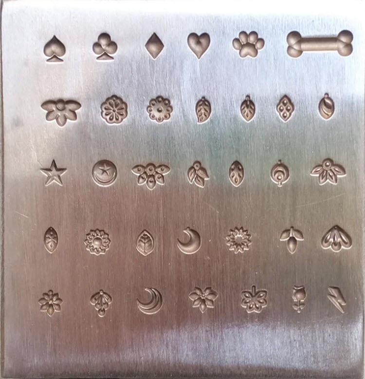 34 Impression Multi Design Shot Plate Impression Die| || Charm Die- Dog Bone