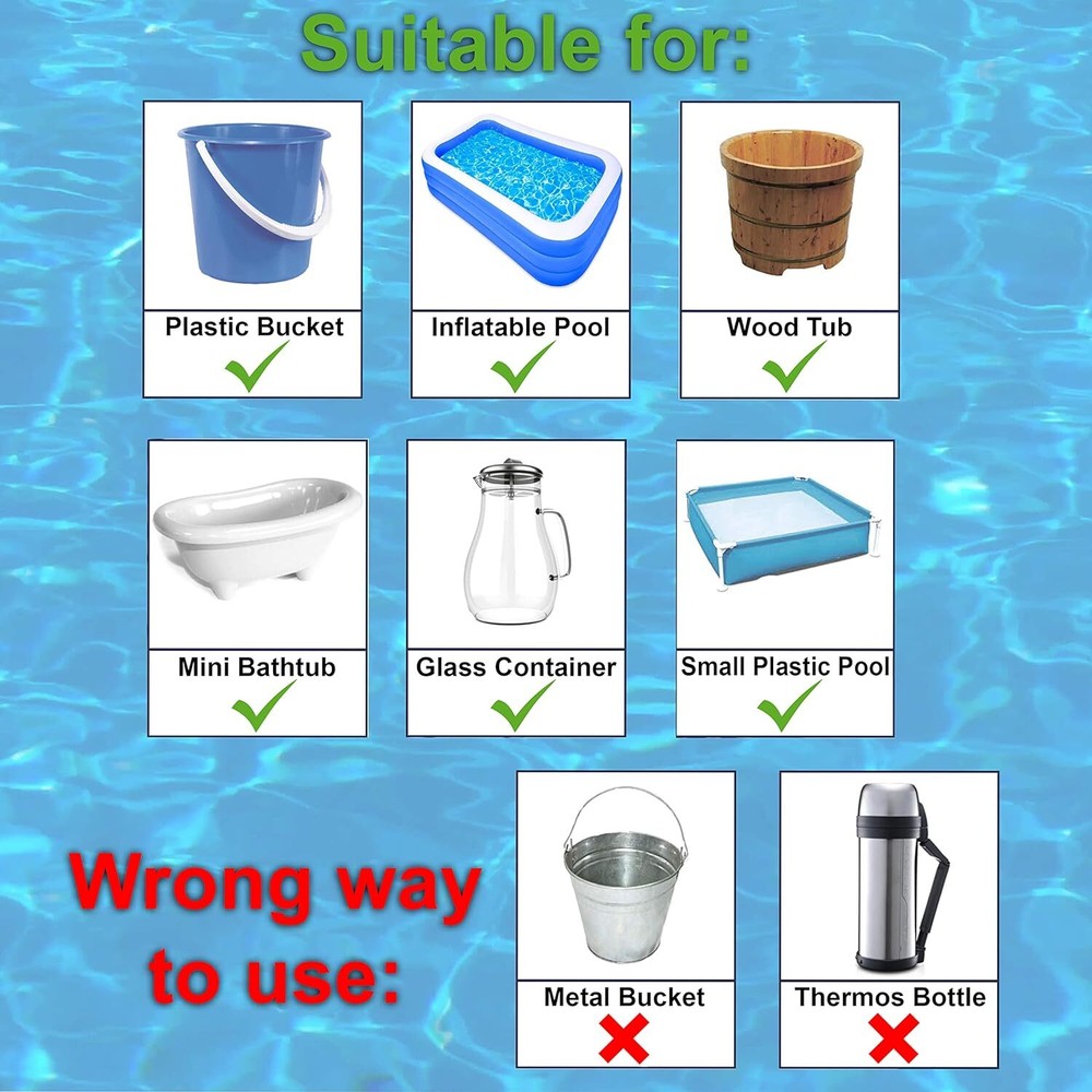 2 - 1000W Immersion Water Heater Portable Electric Submersible 13.5 Inch Boiler