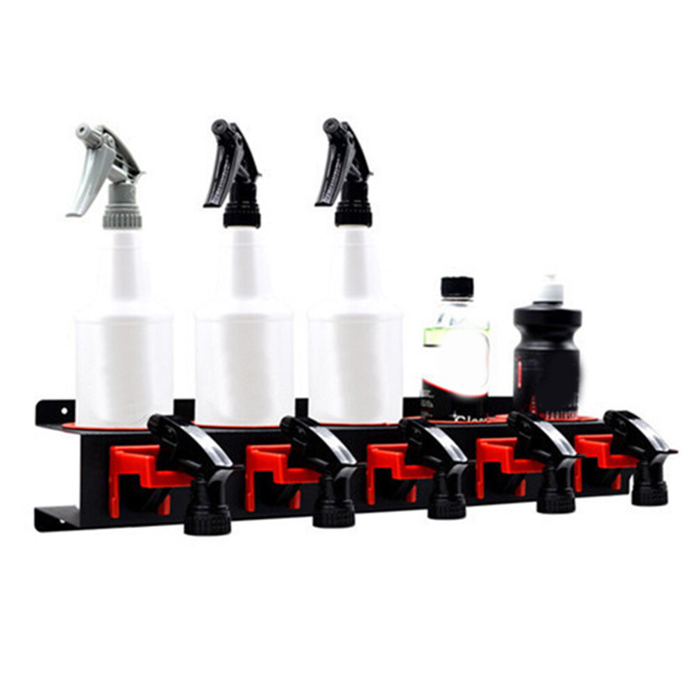 Spray Bottle Storage Rack Wall-mounted Rail Detailing Tool Organizer US