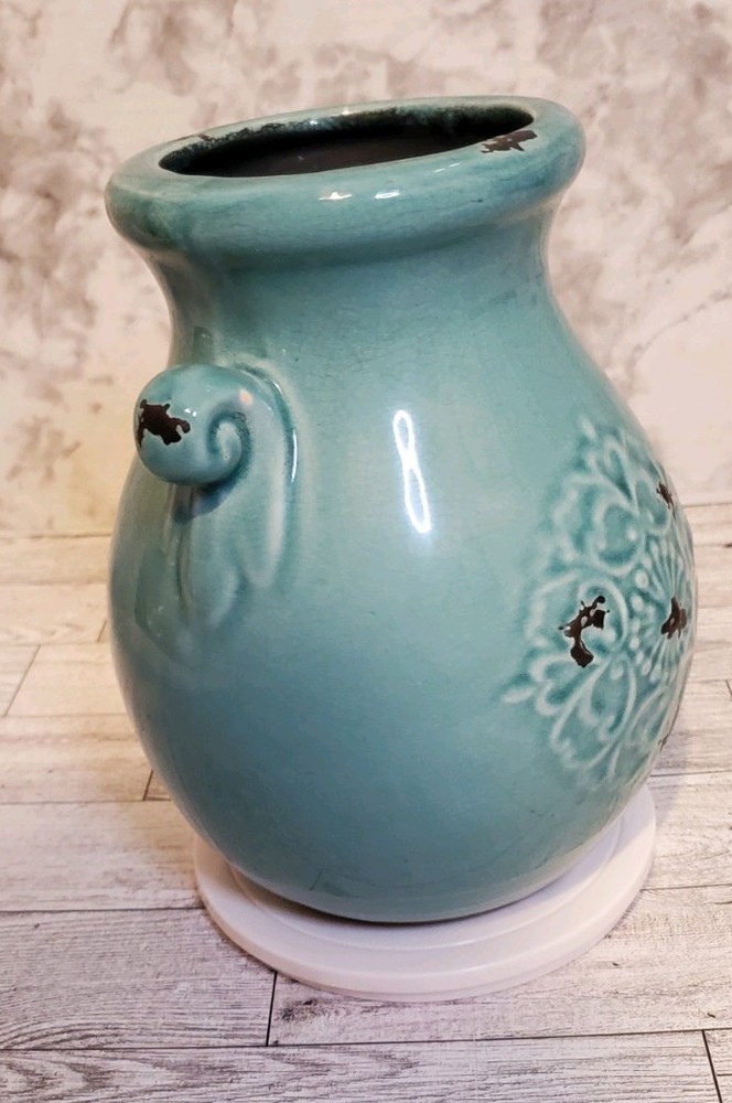 1970s Orejon Turquoise Table Vase