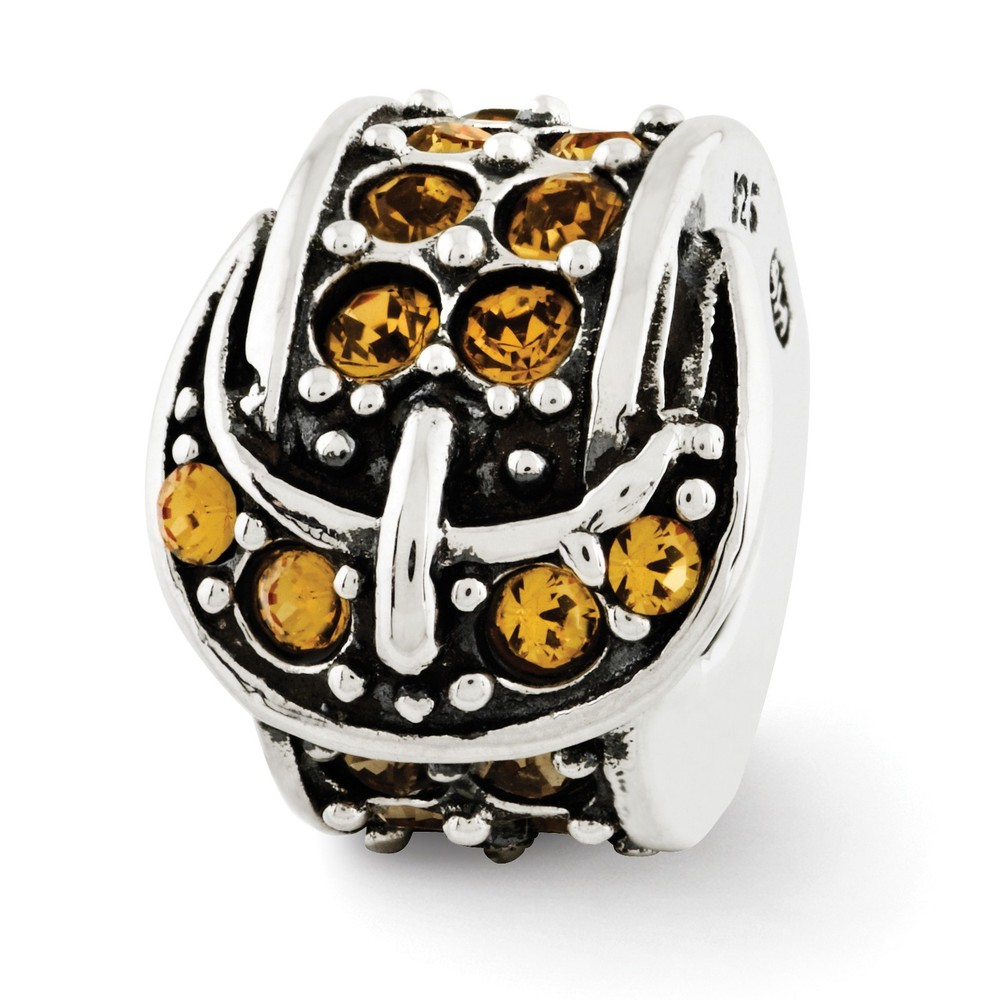 Silver Reflections Yellow Crystal Buckle Bead QRS2897
