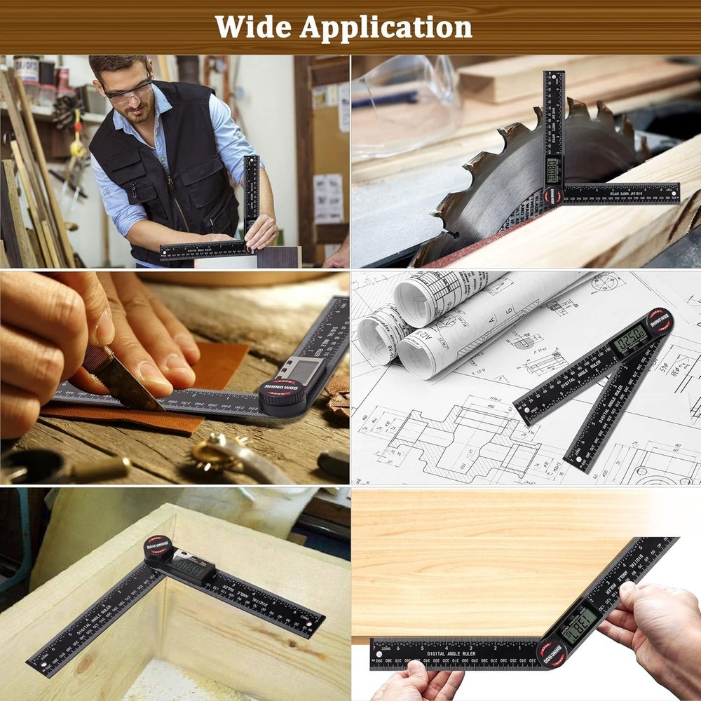 Enhanced ABS Digital Protractor with 7inch Ruler - Essential for DIY Projects