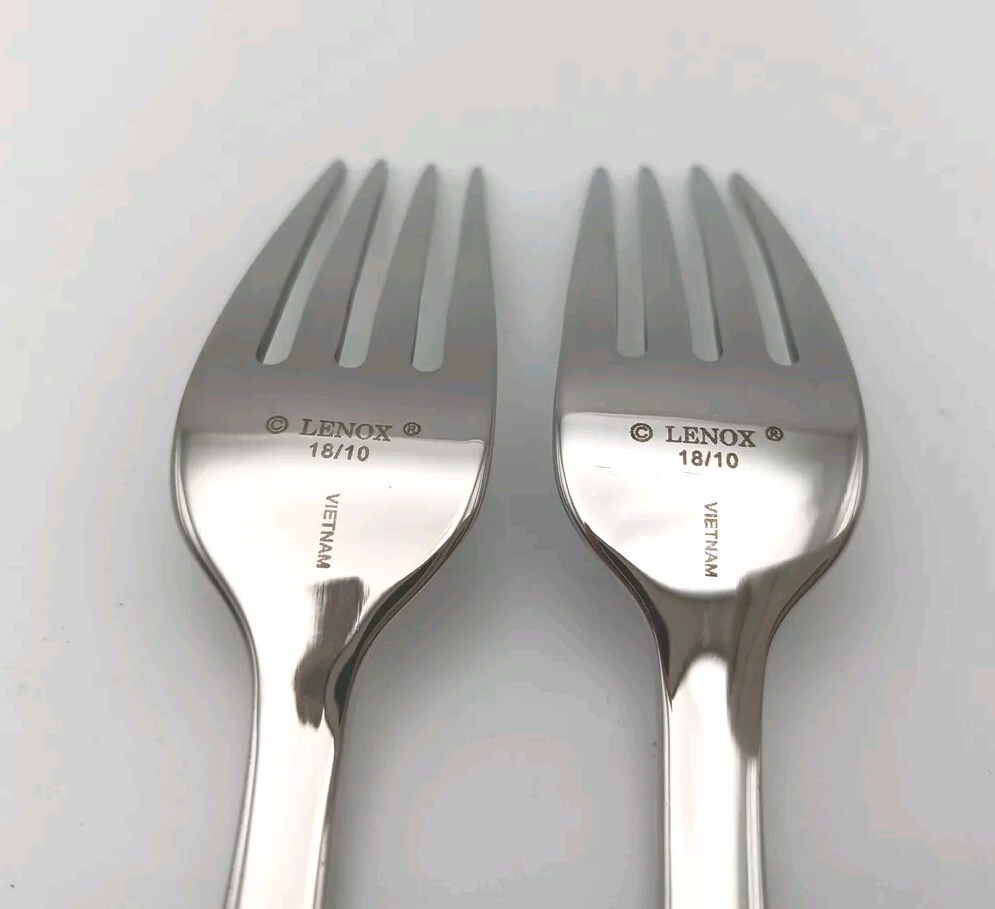 Lenox Continental Dinning Mr & Mrs Wedding Cake 2 Pc Fork Set 18/10 Stainless
