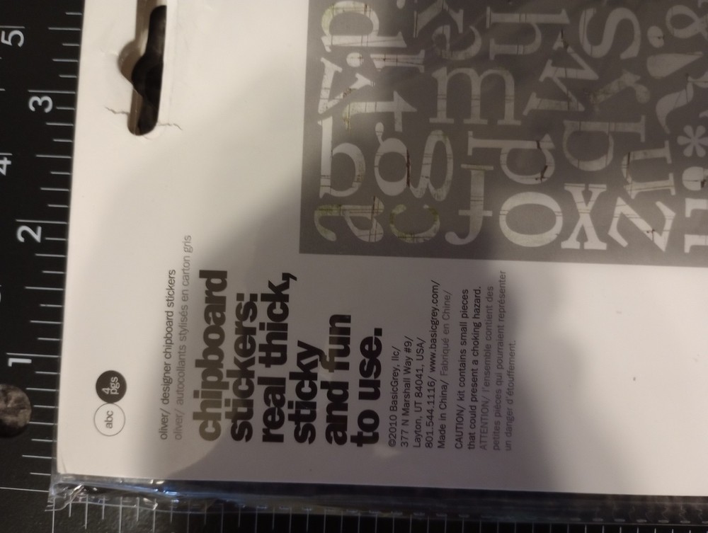 BasicGrey, Wassail Collection, Chip Stickers, Chipboard Alphabet, Christmas