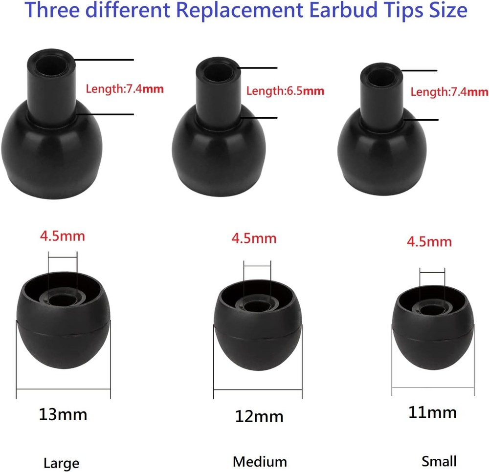 20/40Pcs Universal Premium Ear Tips Silicone Replacement Earbud Earbuds