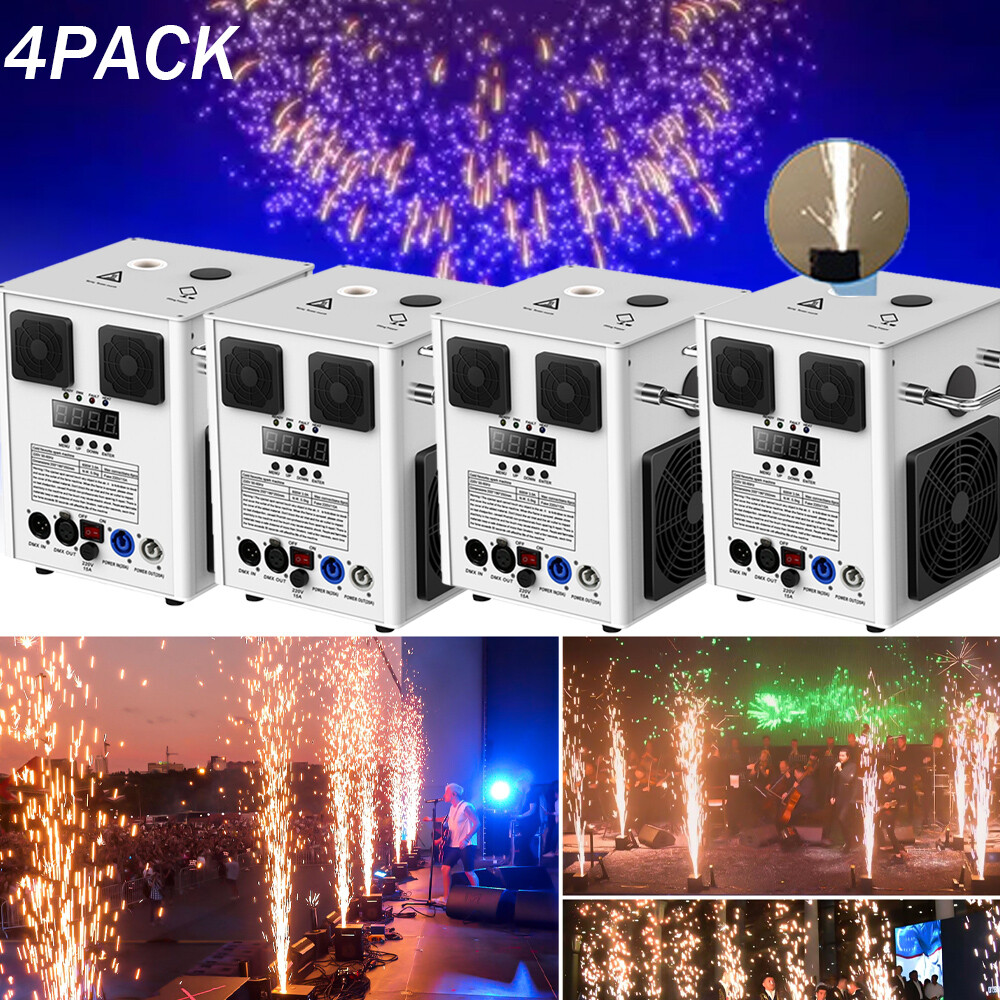 4Pack Large 700W Firework Cold Spark Machine DMX Remote Party Show Stage Effect