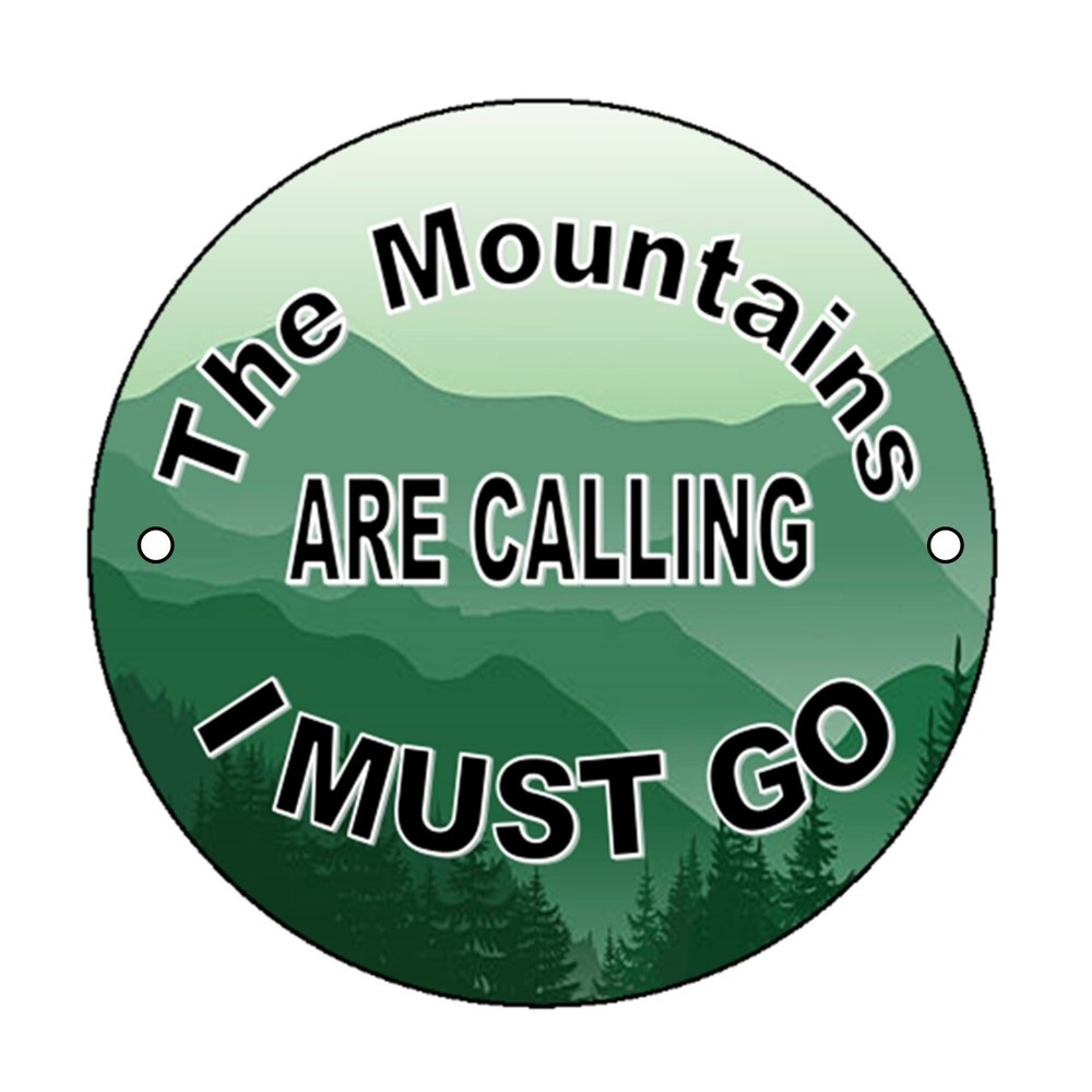 MOUNTAINS CALLING WALKING STICK MEDALLION