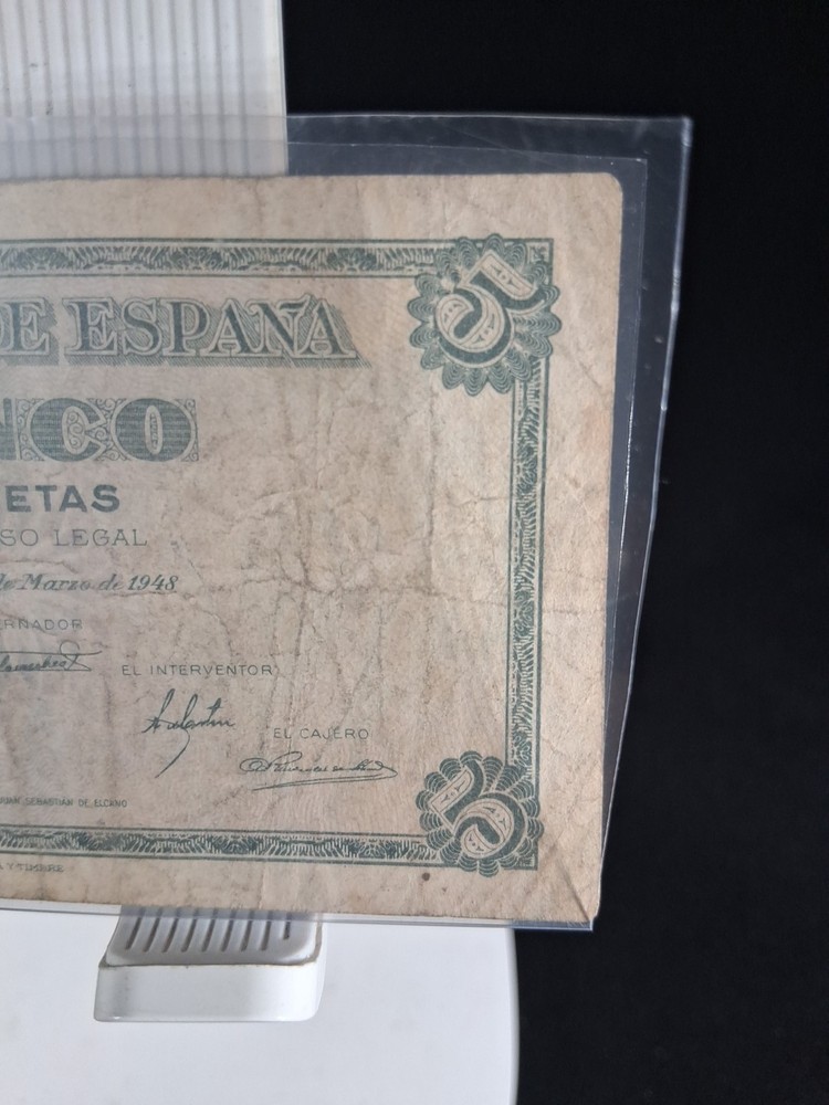 1948 SPAIN 5 PESETAS BANKNOTE