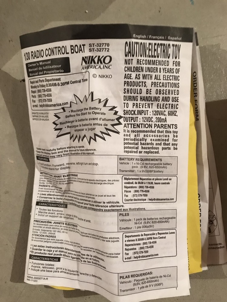 Nikko Vixen radio control boat