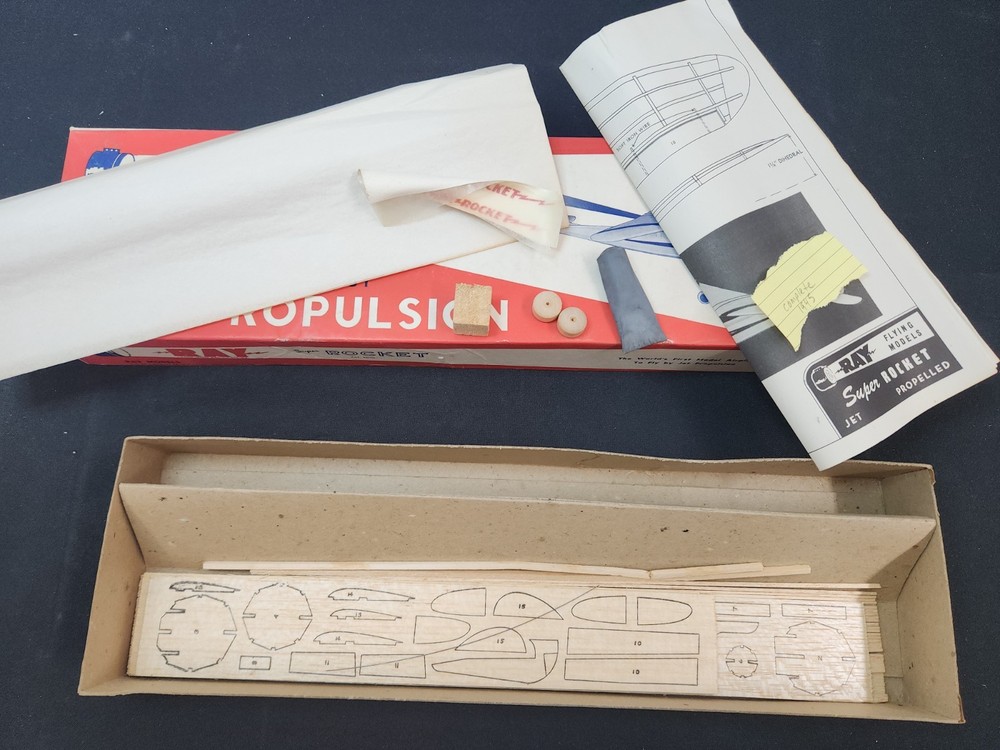 Vintage Ray Balsa JET POWER model airplane kit Super Rocket JP-2 #2