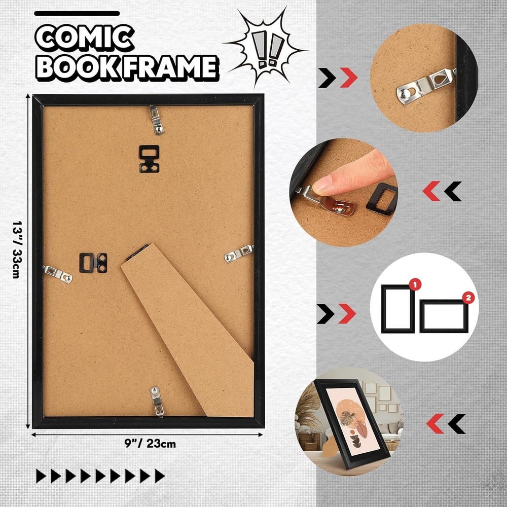 Geetery 8 Pack Comic Book Frames, UV Protection, Comic Picture Magazine Frames