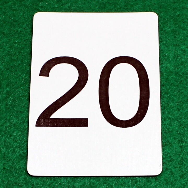 Number 20, Bicycle Printed Gaff Card, Blue