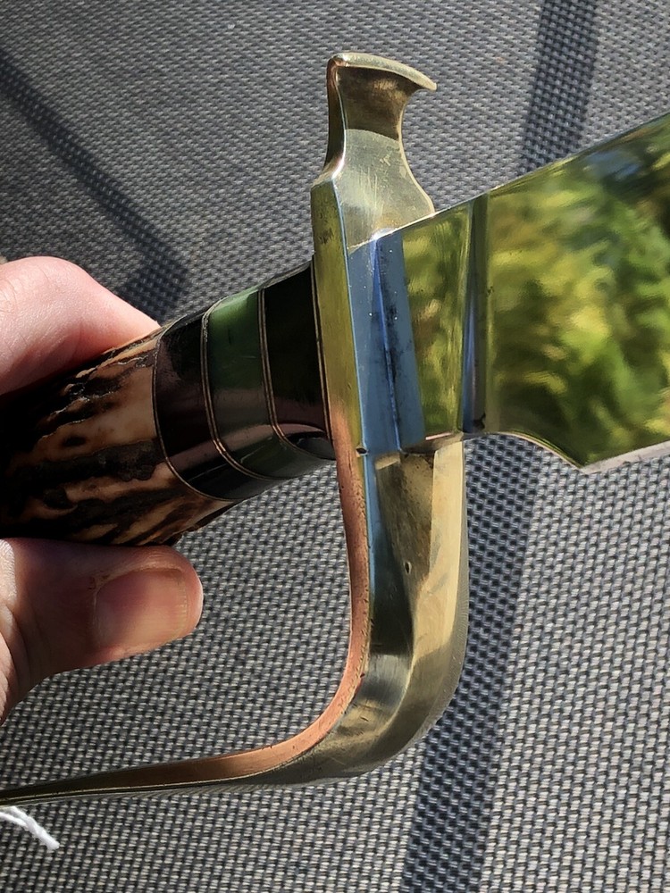 Grant Fraser Large Custom Knife w/ Brass Loop Guard & Sheath
