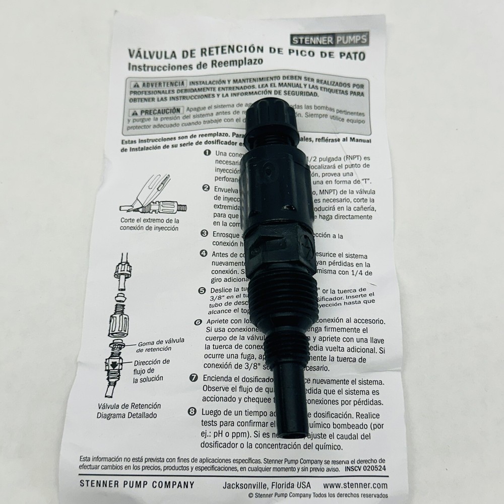 STENNER PUMPS INJECTION CHECK VALVE 1/4" UCDBINJ