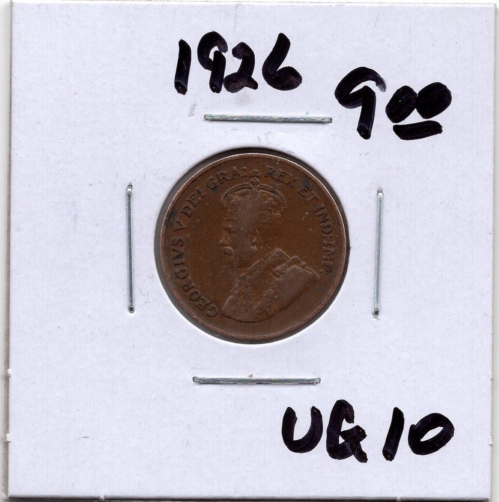 1926 Canada 1 Cent Coin - VG+