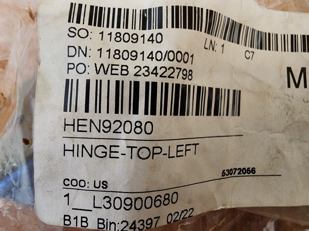 Henny Penny 92080 Top Left Hinge