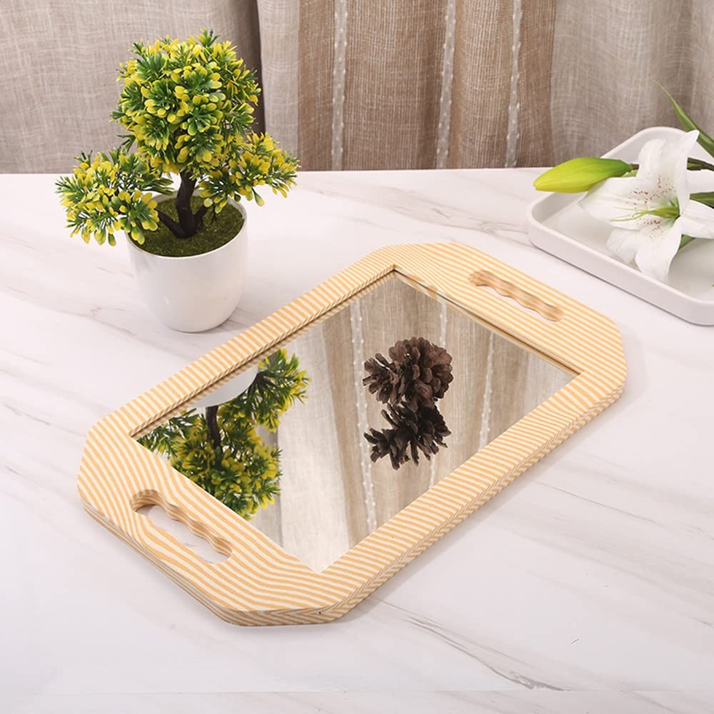 mpowtech Double Handle Mirrors - 16.1"L x 9.8"W, 1 Pack Striped -Rectangle