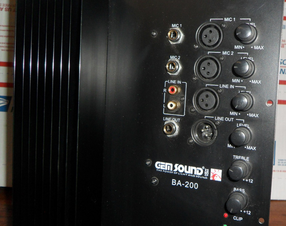 Gem Sound BA-200 DJ Professional Powered Speaker 200W Amplifier & Control Panel