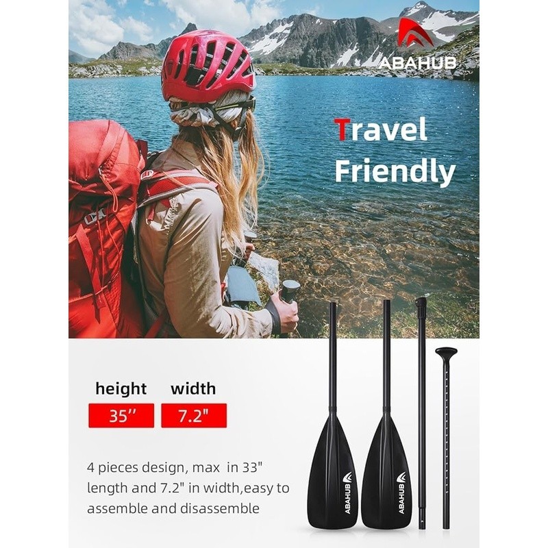 Adjustable Multi-Use Kayak SUP Paddle Travel Friendly 4-Section Design