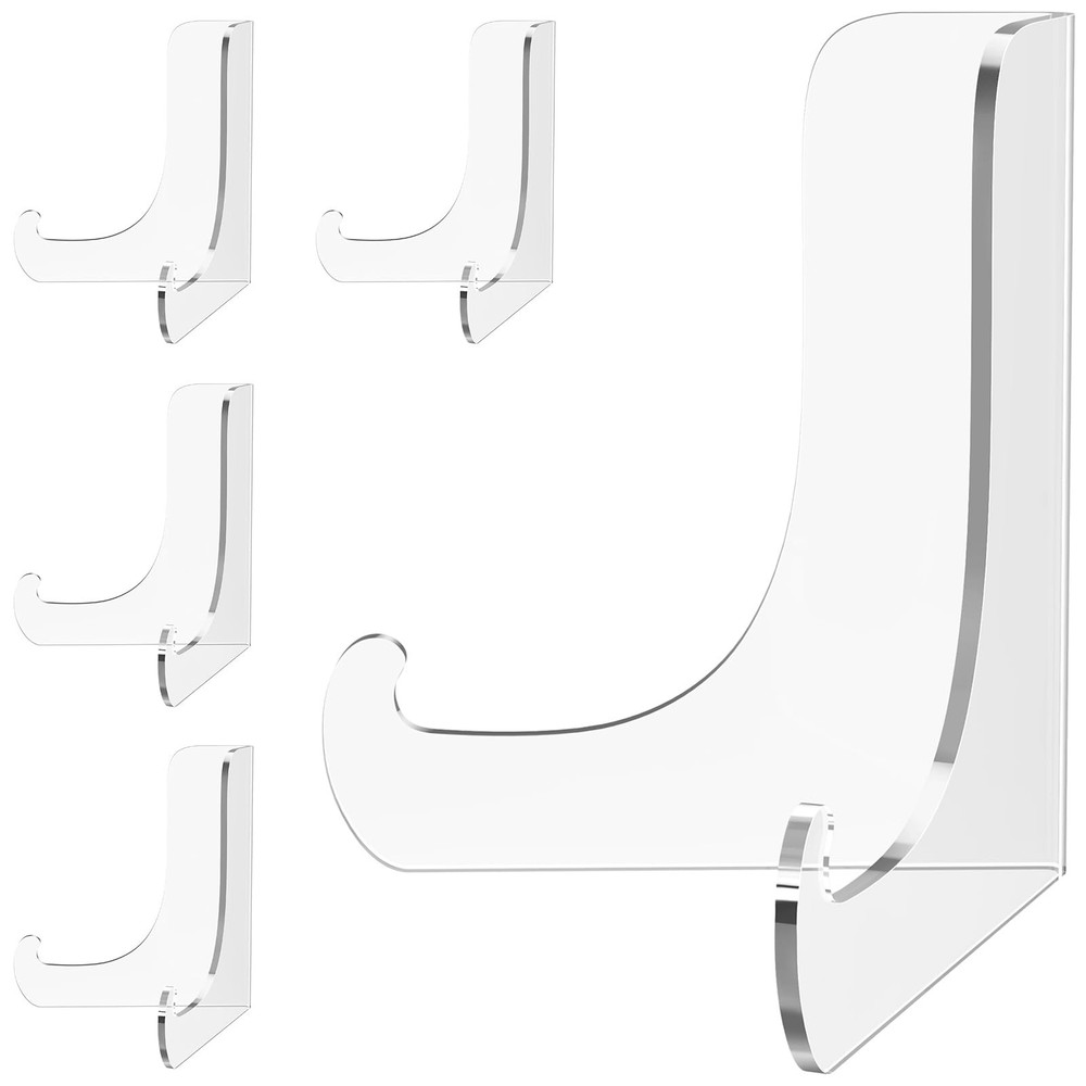 Dooiclear 5 Pack Acrylic Display Stand, Plate Stand for Display, Clear Easel