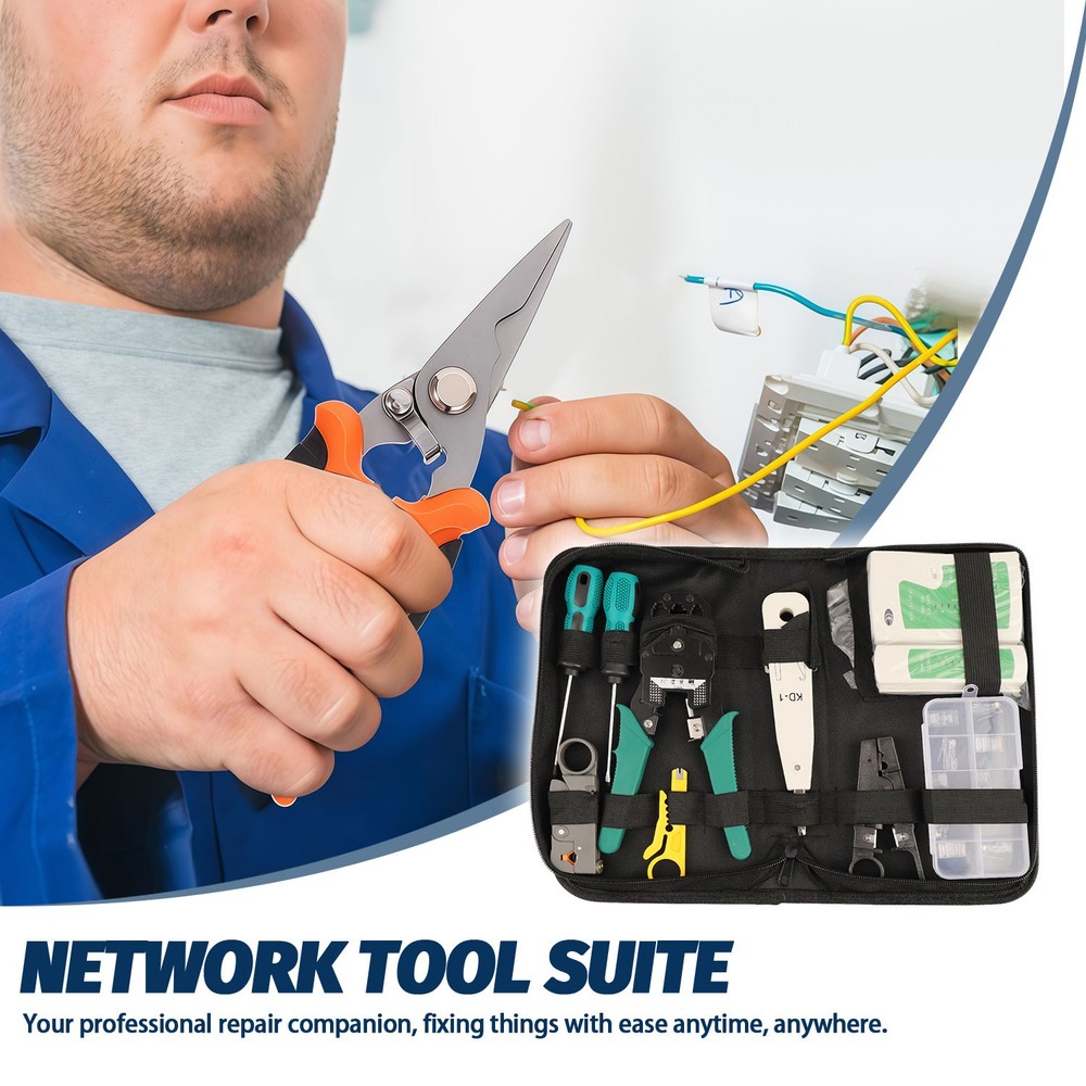 Network Tool Kit - RJ45 Crimper, Tester & Strippers for Ethernet Cable Work