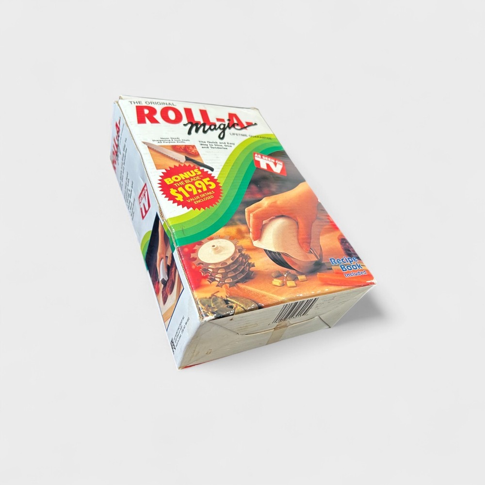 Vintage Roll-A-Magic Handheld Slicer Dicer Tenderizer – In Box Kitchen Gadget