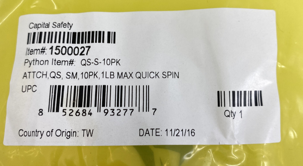 Python Safety 1500028 Quick Spin Adaptor Medium Tool (Pkg of 10)