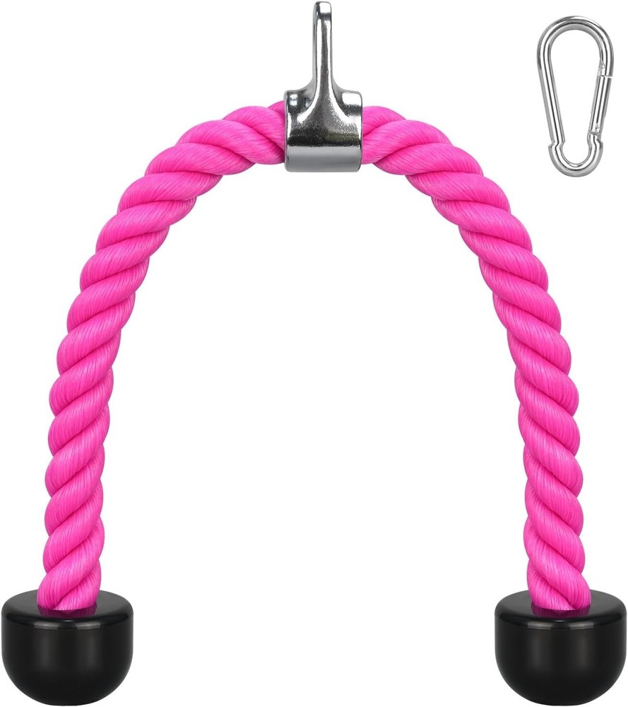 DkOvn Tricep Rope, 27 Inches Cable Machine Attachment, Pull 27-inch, Pink