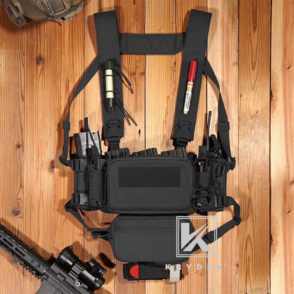 KRYDEX Micro Fight Shoulder Fat Strap & Back Strap Laser-cut Molle Strap Black