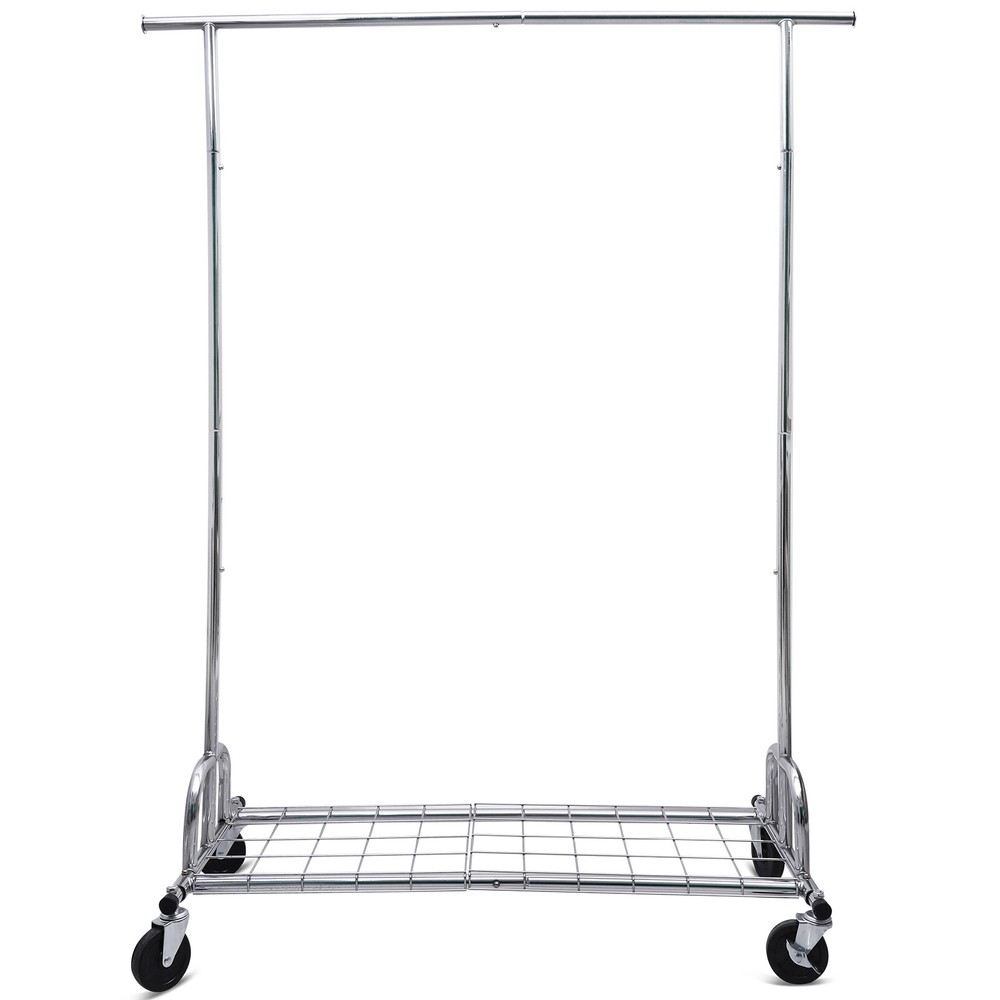 Singel Rail Garment Rack with Wheels Multi Purpose Clothes Storage Drying Hanger