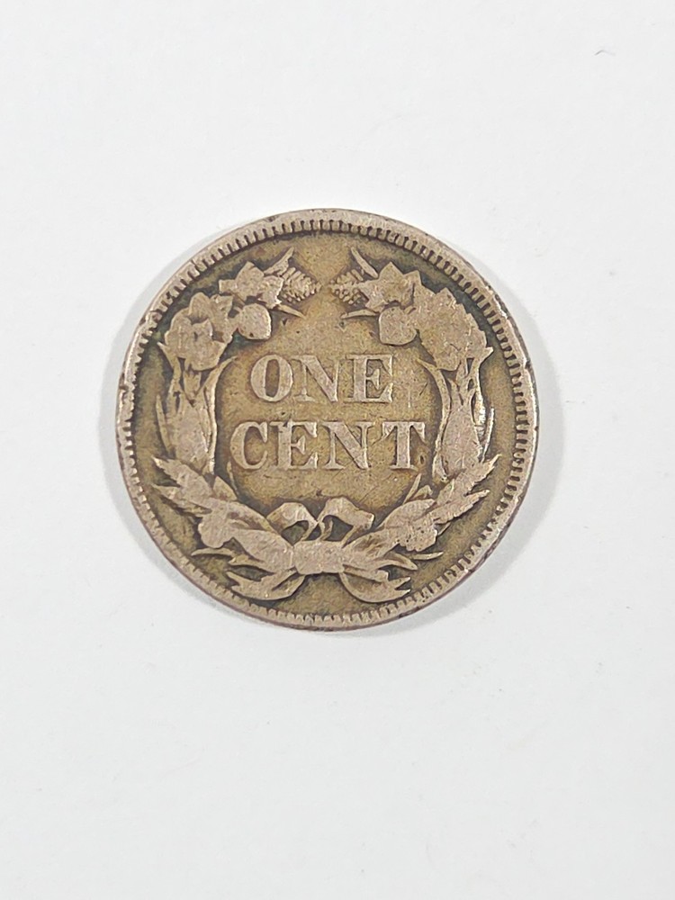 1857 Flying Eagle Cent .10. Fine Details. Flawed Planchet.