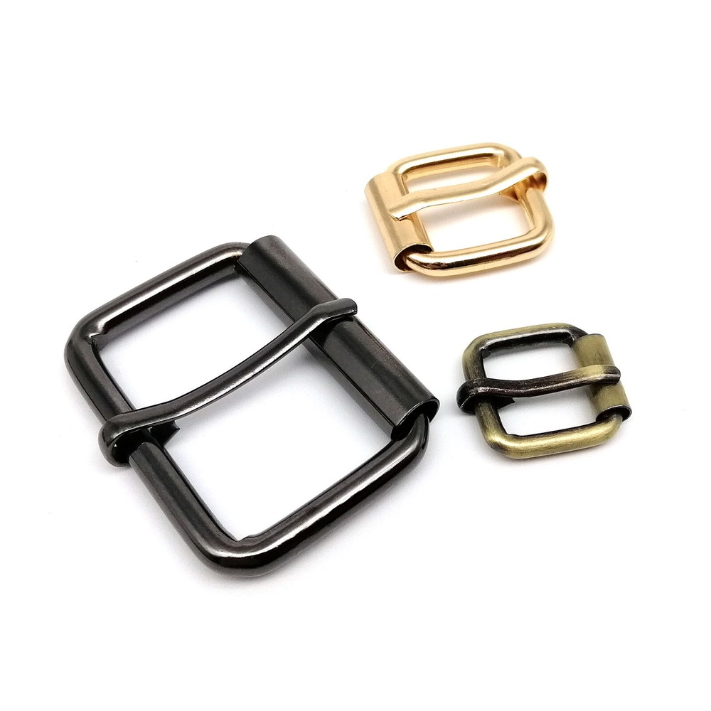 Leather Hand Bag Shoe Strap Belt Rectangle Adjust Roller Pin Buckle Clasp Ring