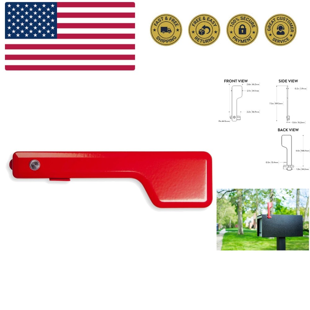 Galvanized Steel Mailbox Flag Replacement Kit, Red