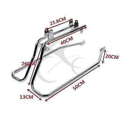 Black/Chrome Saddlebags Conversion Brackets For Harley Softail Fatboy 1984-2017