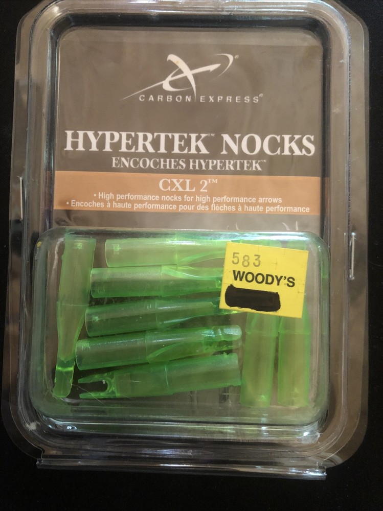 Carbon Express Archery CXL 2 HyperTek Nocks - Green Forescent 8 Pack