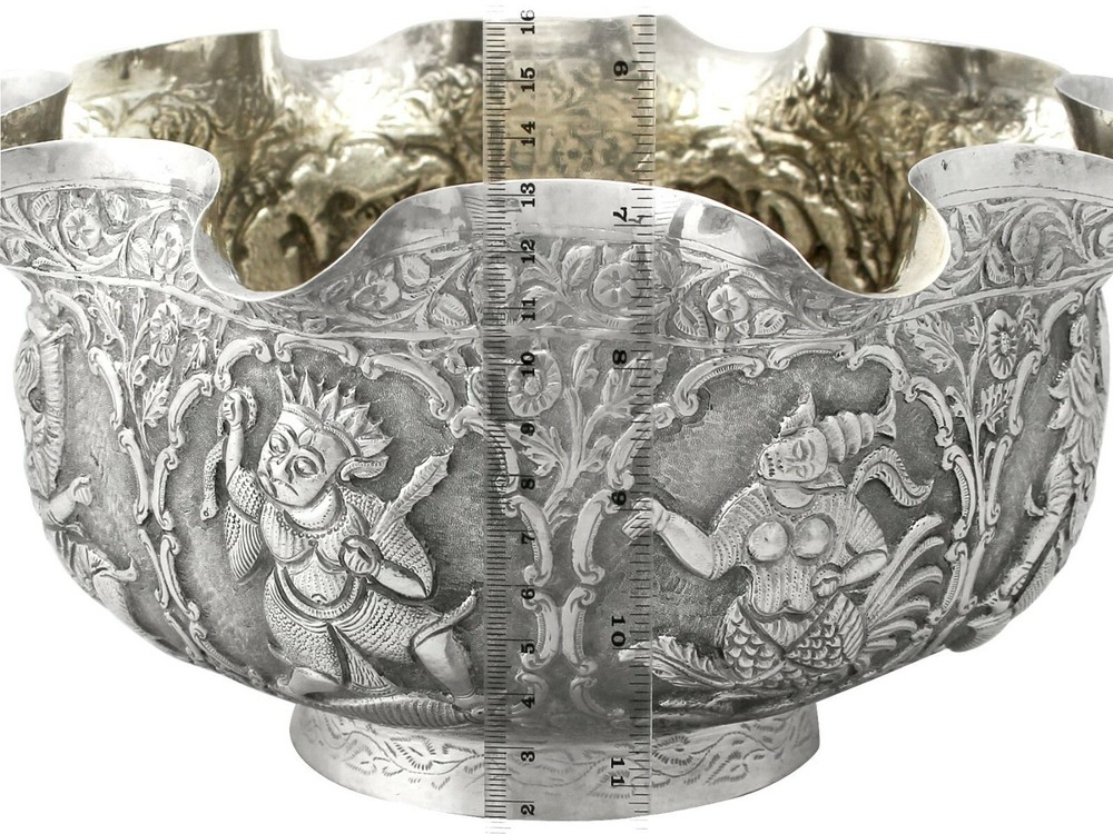 Antique Burmese Silver Bowl, Circa 1880
