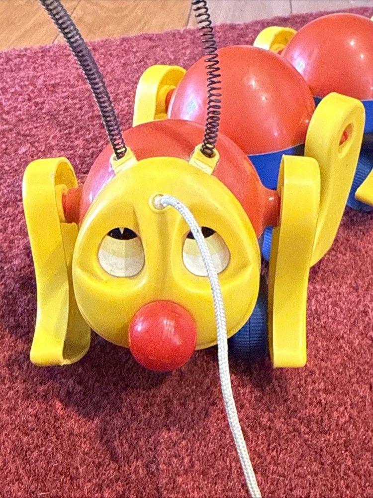 Vintage Kiddicraft Caterpillar Pull Toy Clatterpillar Pull Along