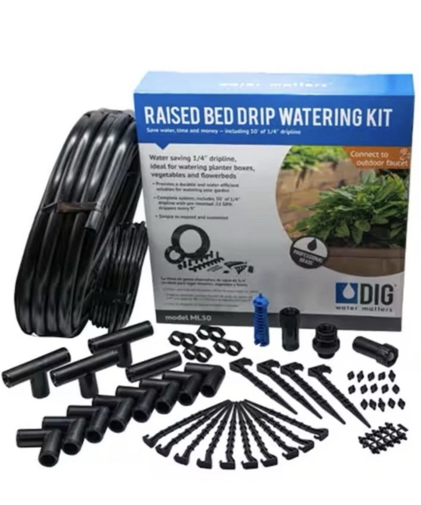 DIG ML50 Raised Bed Drip Watering Kit Complete One Box Irrigation Kit