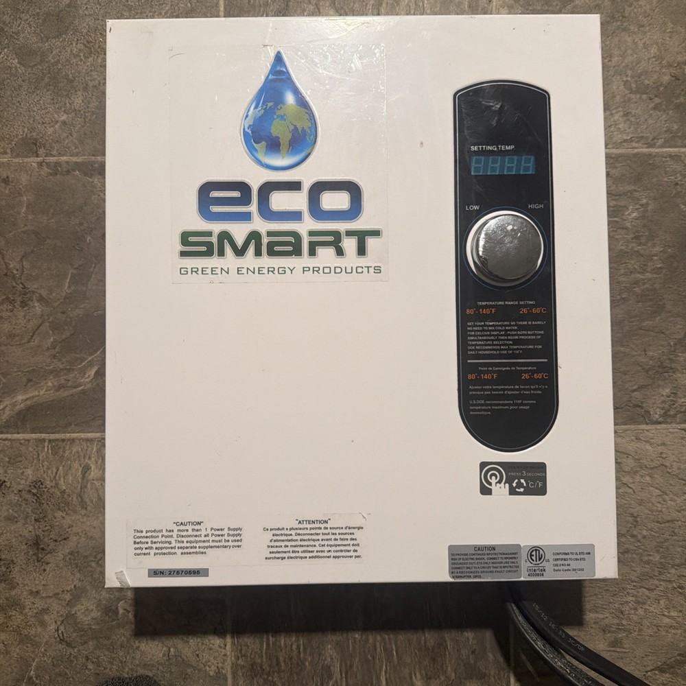 EcoSMART 240V Single Phase 27kW Tankless Electric Water Heater ECO 27 EcoSMART