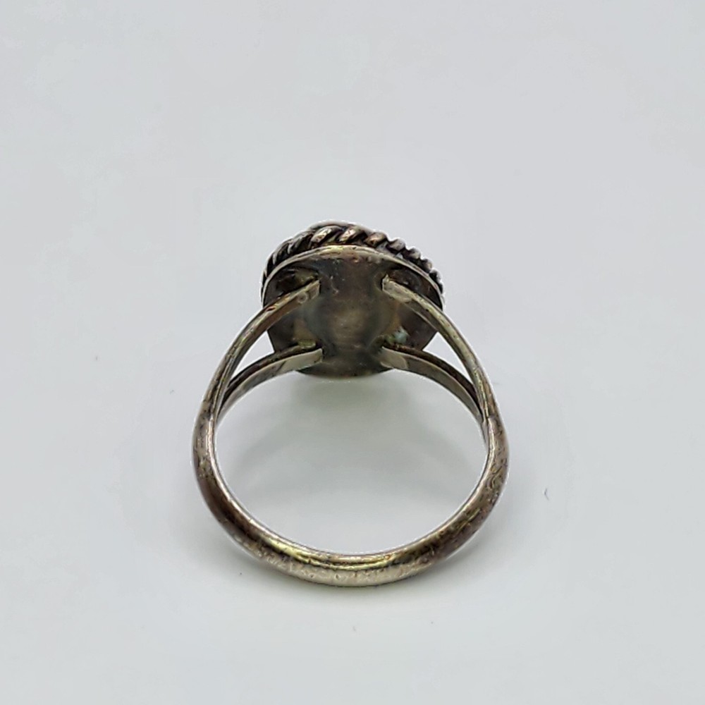 Silver Turquoise Soutwest Style Ring Size 5