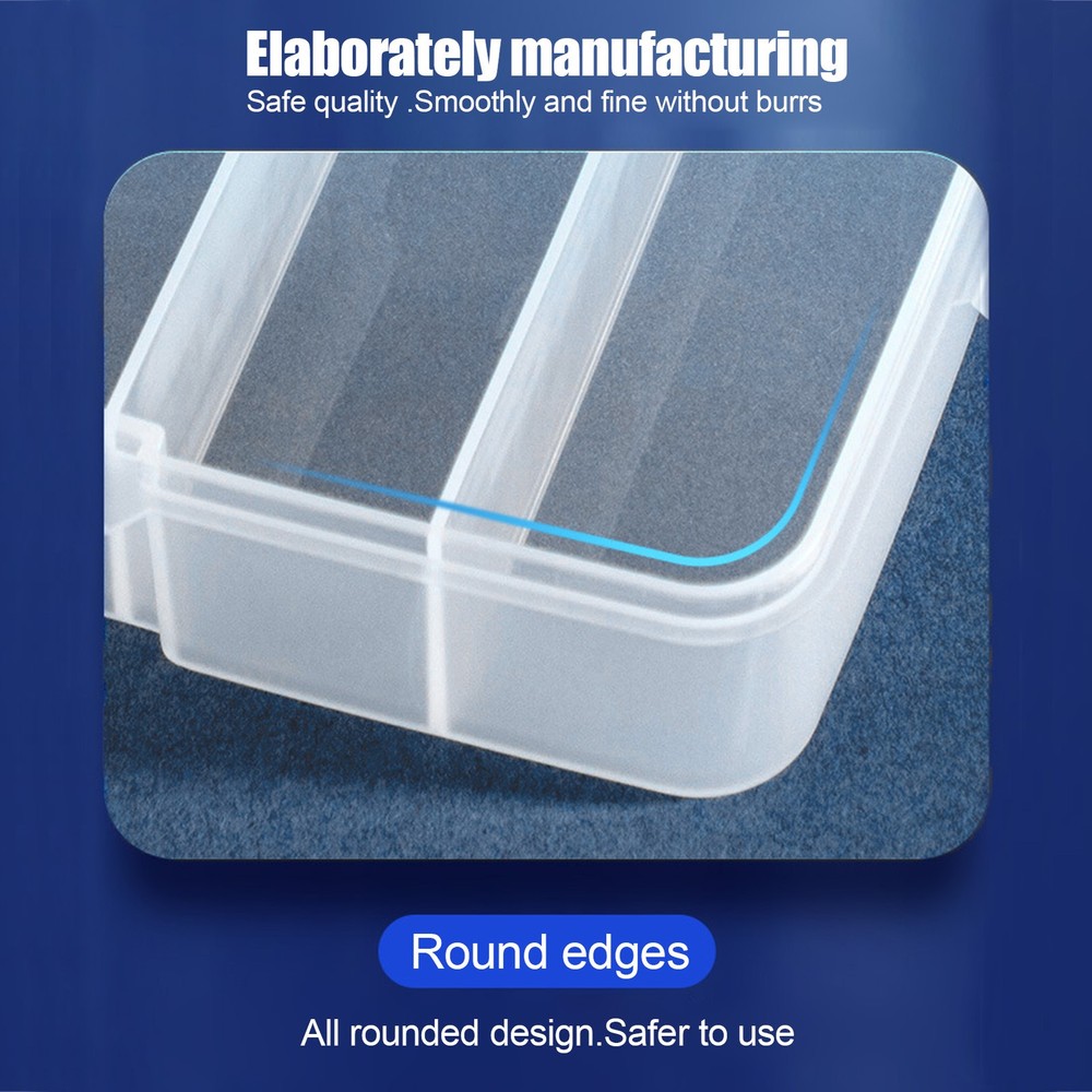 5 Grids Organizer Box Clear Visible Plastic Compartment Box Case