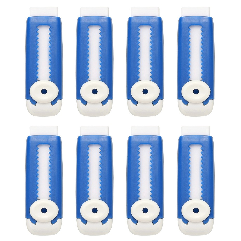 8 Pack Erasers, Pencil Erasers Large Eraser Push Pull Cute Soft, Blue White