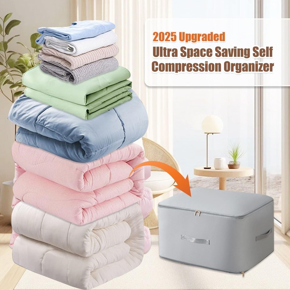 Ultra Space Saving Self Compression Organizer, 2025 Upgraded Space Saving Org...