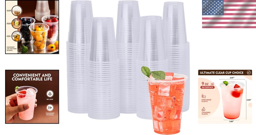 Disposable 9 oz Plastic Cups - 2000 Pack, Ideal for Events