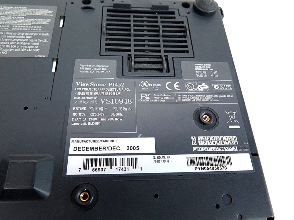 ViewSonic PJ452 LCD Portable Projector