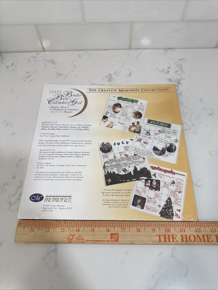Creative Memories RCM-12CL 12 X 12 Border Basic Calendar Grid 6Sheets/12pg