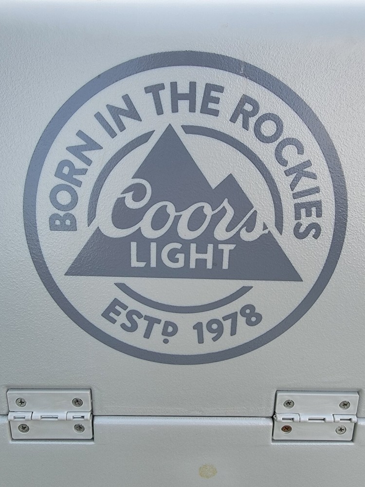 Coors Light Rolling Cooler 30" × 23" Pull & Side Handles Flip Top 4 Beer Holders